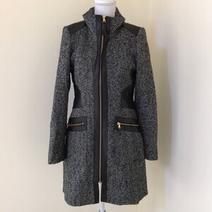 VIA SPIGA Size M black tweed Zippered jacket